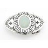 Southwestern Sterling Silver Milky Aquamarine Belt Buckle