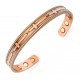 Magnetic Copper Cuff Bracelet with Cross