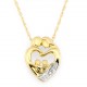 10K Gold Two Parent and Two Child Family Heart Pendant