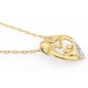 10K Gold Two Parent and Two Child Family Heart Pendant