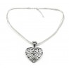 Sterling Silver Heart Pendant with Liquid Silver Necklace