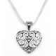 Sterling Silver Heart Pendant with Liquid Silver Necklace