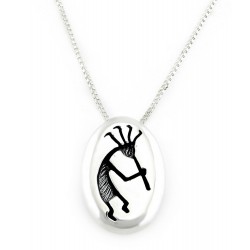 Southwestern Sterling Silver Kokopelli Pendant with Necklace