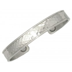 Sergio Lub Magnetic Cuff Bracelet – Magnetic Hammered Silver