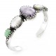 Southwestern Sterling Silver Cuff Bracelet with Gemstones