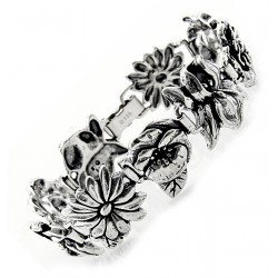 Sterling Silver Flowers Bracelet
