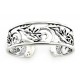 Sterling Silver Cuff Bracelet with Flowers