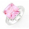 Sterling Silver Ring with 12MM Pink CZ