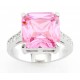 Sterling Silver Ring with 12MM Pink CZ