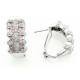 Sterling Silver Earrings with Pink and Clear CZ