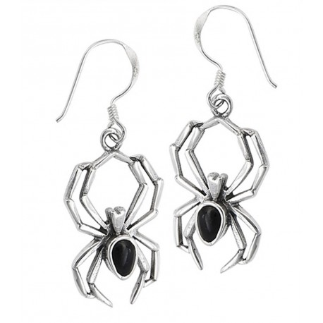 Sterling Silver Spider Earrings