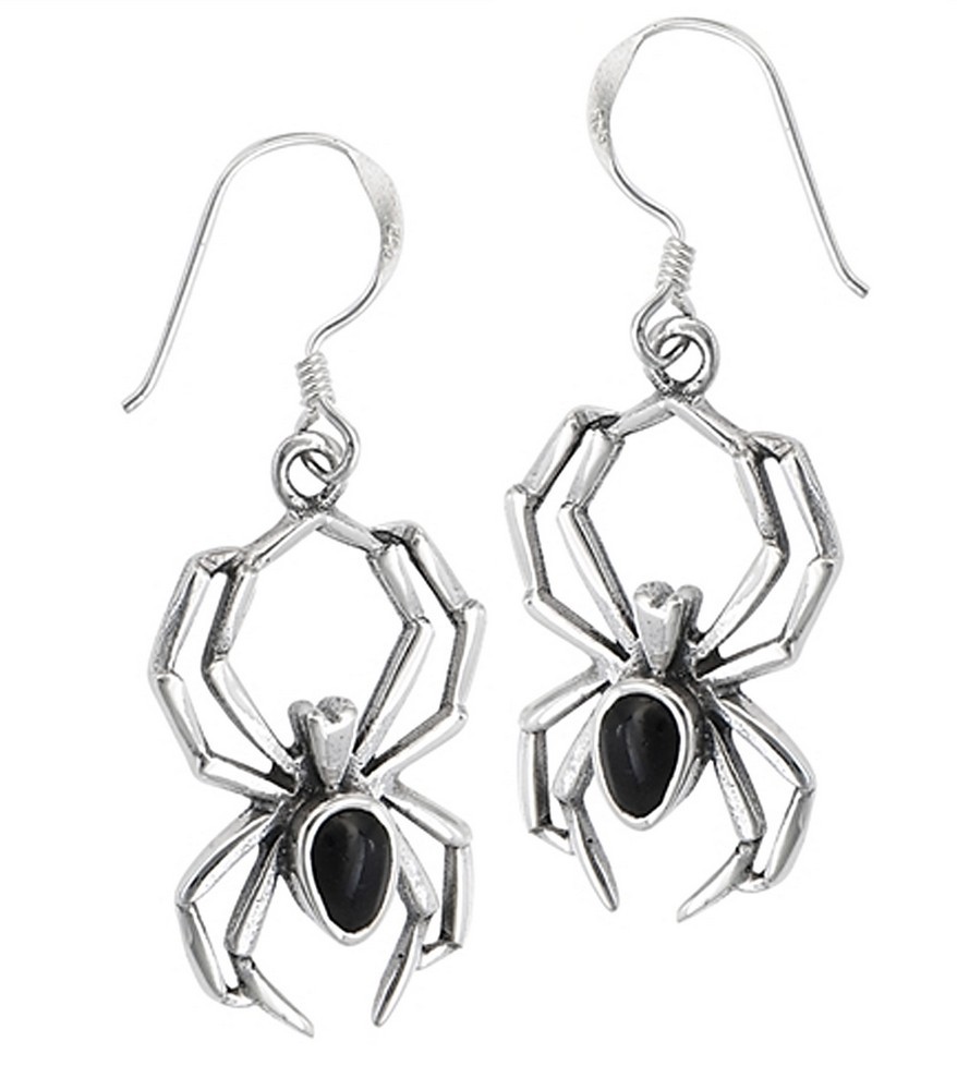 sterling silver spider earrings