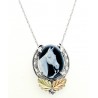 Black Hills Gold on Silver Cameo Horse Pendant
