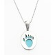 Sterling Silver Reversible Turquoise Bear Paw Pendant w Necklace Carolyn Pollack