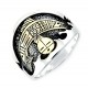 Roderick Tenorio Sterling Silver and 14K Gold Mens Fish Ring