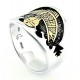 Roderick Tenorio Sterling Silver and 14K Gold Mens Fish Ring