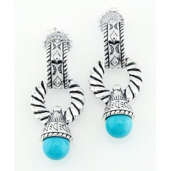 Carolyn Pollack Sterling Silver Earrings with Turquoise