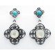 Carolyn Pollack Sterling Silver Earrings with Mother of Pearl and Turquoise