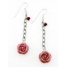 Sterling Silver Earrings with Rhodonite Rose Carolyn Pollack