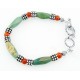 Sterling Silver Turquoise and Carnelian Toggle Bracelet