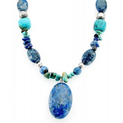 Sterling Silver Lapis and Turquoise Necklace Carolyn Pollack