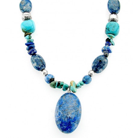 Sterling Silver Lapis and Turquoise Necklace Carolyn Pollack