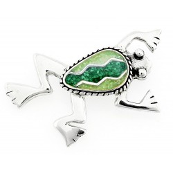 Sterling Silver Frog Pin with Variscite Carolyn Pollack