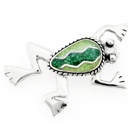 Sterling Silver Frog Pin with Variscite Carolyn Pollack