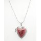 Sterling Silver Rhodonite Heart Locket with Necklace