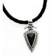 Southwestern Sterling Silver Arrow Pendant with Leather Necklace 