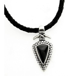 Sterling Silver Arrow Pendant with Leather Necklace Carolyn Pollack