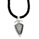 Southwestern Sterling Silver Arrow Pendant with Leather Necklace 