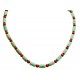Sterling Silver Turquoise Tube and Coral Bead Necklace