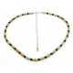 Sterling Silver Turquoise Tube and Coral Bead Necklace