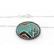 Southwestern Sterling Silver Mosaic Inlay Pin Pendant with Necklace 