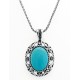 Sterling Silver Lace Pendant with Turquoise Carolyn Pollack