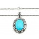 Sterling Silver Lace Pendant with Turquoise Carolyn Pollack