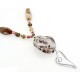 Sterling Silver Heart & Gemstone Bead Necklace