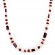 Sterling Silver Pearl & Garnet Bead Necklace