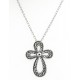 Sterling Silver Diamond Cut Cross Pendant W/ Necklace