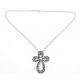 Sterling Silver Diamond Cut Cross Pendant W/ Necklace