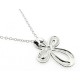 Sterling Silver Diamond Cut Cross Pendant W/ Necklace