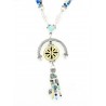 Carolyn Pollack Sterling Silver and 14Kt Gold Gemstone Necklace with Medallion