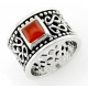 Bali Sterling Silver Ring with Carnelian