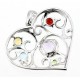 Sterling Silver Heart Pendant w Gemstones