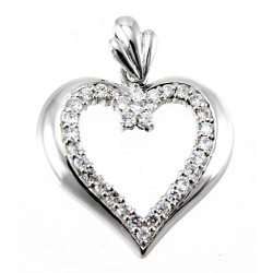 Sterling Silver Heart Pendant with CZ