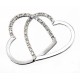 Sterling Silver Double Heart Pendant with CZ