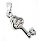 Sterling Silver Key Pendant with CZ