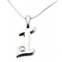 Sterling Silver Initials Pendant with Chain - I