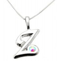 Sterling Silver Initials Pendant with Chain - Z
